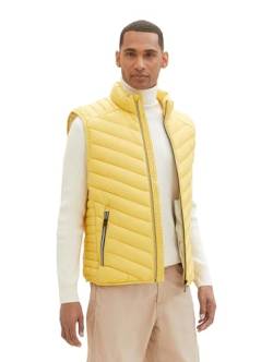 TOM TAILOR Herren Lightweight Steppweste mit Stehkragen, 11657 - Primerose Yellow, M von TOM TAILOR