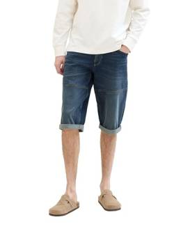 TOM TAILOR Herren Morris Fit Overknee Shorts, Tinted Blue Denim, 34 von TOM TAILOR