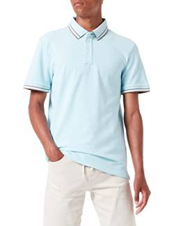 TOM TAILOR Herren Piqué Poloshirt mit Stickerei 1031623, 30066 - Mint Haze Two Tone Structure, M von TOM TAILOR