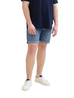 TOM TAILOR Herren Plussize Slim Jeans Bermuda Shorts mit Stretch, mid stone wash denim, 40 von TOM TAILOR