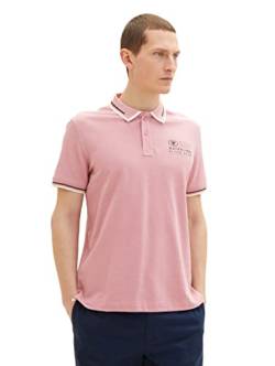 TOM TAILOR Herren Poloshirt mit Logo-Print 1035571, 13009 - Velvet Rose, M von TOM TAILOR