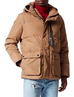 TOM TAILOR Herren Puffer Jacke mit Kapuze 1032491, 15078 - Otter Brown, S von TOM TAILOR