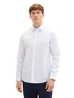 TOM TAILOR Herren Regular Fit Business Hemd mit Stretch, 20000 - White, L von TOM TAILOR