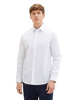 TOM TAILOR Herren Regular Fit Business Hemd mit Stretch, 20000 - White, M von TOM TAILOR