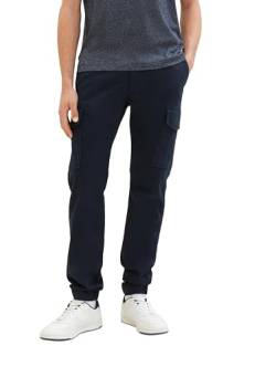 TOM TAILOR Herren Regular Fit Cargo Hose mit Stretch, sky captain blue, L von TOM TAILOR