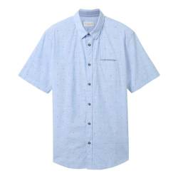 TOM TAILOR Herren Regular Fit Hemd mit Punkten, 34714 - Light Blue Stripe Design, XXL von TOM TAILOR