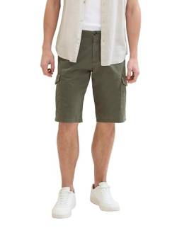 TOM TAILOR Herren Relaxed Fit Cargo Shorts, olive structure print, 40 von TOM TAILOR