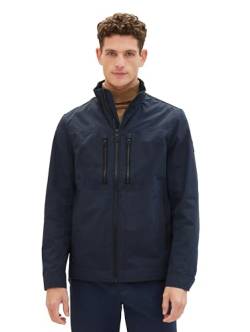 TOM TAILOR Herren Ripstop Fieldjacke mit Reißverschluss-Taschen, 10668 - Sky Captain Blue, M von TOM TAILOR