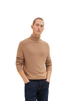 TOM TAILOR Herren Rollkragenpullover mit Wolle 1033528, 18950 - Havana Brown Melange, L von TOM TAILOR