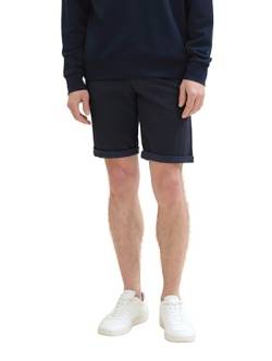 TOM TAILOR Herren Slim Chino Bermuda Shorts mit Stretch, 34697 - Navy Geometric Structure, 34 von TOM TAILOR