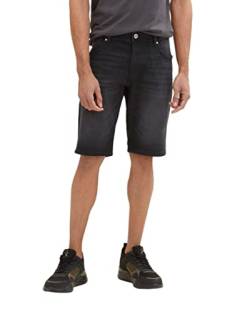TOM TAILOR Herren Slim Fit Jeans Bermuda Shorts, Schwarz (10273 - Dark Stone Black Black Denim), 32 von TOM TAILOR