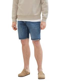 TOM TAILOR Herren Slim Jeans Bermuda Shorts mit Stretch, mid stone wash denim, 30 von TOM TAILOR