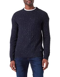 TOM TAILOR Herren Strickpullover 1032288, 30364 - Navy Melange Nep Structure, L von TOM TAILOR