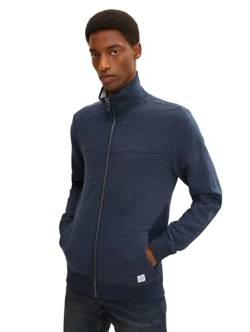 TOM TAILOR Herren Sweatjacke mit Stehkragen, 19024 - Sky Captain Blue White Melange, XXL von TOM TAILOR