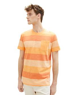 TOM TAILOR Herren T-Shirt 1035616, 31499 - Washed Out Orange Blockstripe, 3XL von TOM TAILOR