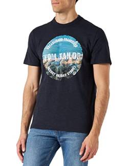 TOM TAILOR Herren T-Shirt mit Fotoprint 1032254, 10668 - Sky Captain Blue, XXS von TOM TAILOR