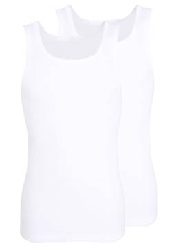 TOM TAILOR Herren Tank-Top, Baumwolle, Doppelripp, weiß, Uni, 2er Pack L von TOM TAILOR