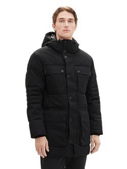 TOM TAILOR Herren Technical Winterparka mit aufgesetzten Taschen, Black, L von TOM TAILOR