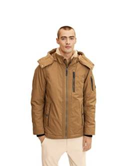 TOM TAILOR Herren Winterjacke mit Teddyfell 1032492, 15078 - Otter Brown, S von TOM TAILOR