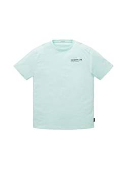 TOM TAILOR Jungen 1036012 Kinder T-Shirt mit Fotoprint & Schriftzug, 31667-Light Aqua, 140 von TOM TAILOR