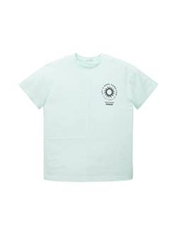 TOM TAILOR Jungen 1036014 Kinder T-Shirt mit Print, 31667-Light Aqua, 152 von TOM TAILOR