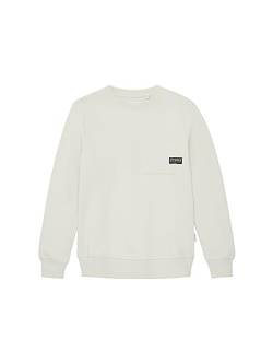 TOM TAILOR Jungen 1038843 Basic Sweatshirt mit Brusttasche, 32257-greyish White, 176 von TOM TAILOR