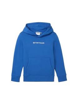 TOM TAILOR Jungen Kinder Hoodie mit Logo-Schriftzug, 34662 - Soft Sapphire Blue, 128/134 von TOM TAILOR