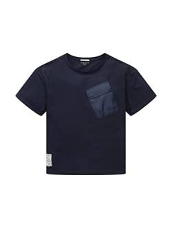 TOM TAILOR Jungen Kinder T-Shirt mit Brusttasche 1034998, Blau, 152 von TOM TAILOR