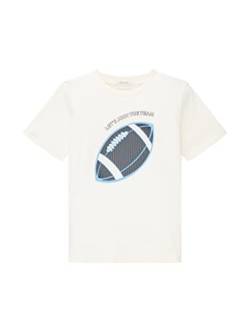 TOM TAILOR Jungen Kinder T-Shirt mit Print 1035195, Weiß, 116-122 von TOM TAILOR