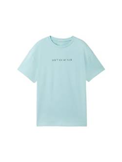 TOM TAILOR Jungen Kinder T-Shirt mit Schriftzug, 13117 - Pastel Turquoise, 176 von TOM TAILOR