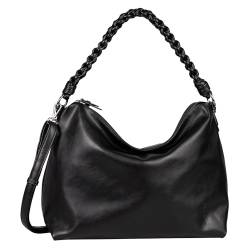 TOM TAILOR Leah Damen Hobo Bag Schultertasche Mittelgroß Schwarz von TOM TAILOR