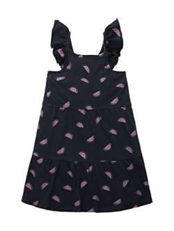 TOM TAILOR Mädchen 1036114 Kinder Jerseykleid mit Muster & Rüschen, 31701-Dark Blue Pink Melon Print, 92/98 von TOM TAILOR
