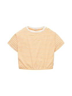 TOM TAILOR Mädchen 1036154 Kinder Cropped T-Shirt mit Streifen, 31815-Orange Off White Stripe, 128 von TOM TAILOR