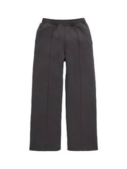 TOM TAILOR Mädchen 1037903 Wide Leg Stoffhose mit Ziernaht, 29476-coal Grey, 140 von TOM TAILOR