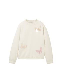 TOM TAILOR Mädchen 1037953 Sweatshirt mit Pailletten, 13808-Creme, 92/98 von TOM TAILOR