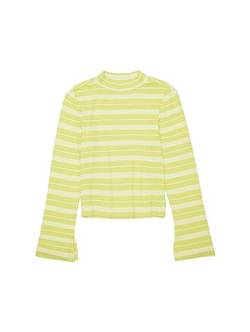 TOM TAILOR Mädchen 1038117 Langarmshirt mit Rippstruktur & Streifen, 32519-lime Rib Knit Stripe, 164 von TOM TAILOR