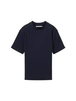 TOM TAILOR Mädchen Kinder Basic T-Shirt mit Rippstruktur, 10668 - Sky Captain Blue, 128 von TOM TAILOR