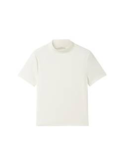 TOM TAILOR Mädchen Kinder Basic T-Shirt mit Rippstruktur, 12906 - Wool White, 128 von TOM TAILOR