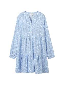 TOM TAILOR Mädchen Kinder Kleid mit Volant & Muster, 34807 - Blue White Flower Allover, 164 von TOM TAILOR