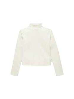 TOM TAILOR Mädchen Kinder Langarmshirt mit Rollkragen & Rippstruktur , Wool White, 164 von TOM TAILOR