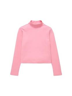 TOM TAILOR Mädchen Kinder Langarmshirt mit Rollkragen & Rippstruktur , sunrise pink, 152 von TOM TAILOR