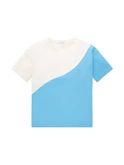 TOM TAILOR Mädchen Kinder T-Shirt mit Colorblock 1035122, Blau, 152 von TOM TAILOR