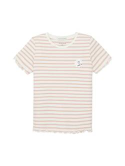 TOM TAILOR Mädchen Kinder T-Shirt mit Muster 1035165, Weiß, 104-110 von TOM TAILOR