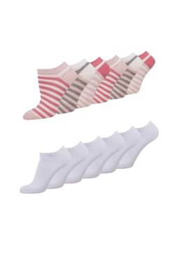 TOM TAILOR Sneaker Socken - bequeme Unisex Socken - Socken für den Alltag und Freizeit pink stripes 35-38 - im praktischen 12er Pack von TOM TAILOR