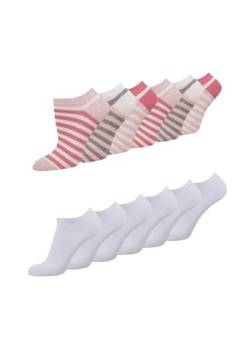 TOM TAILOR Sneaker Socken - bequeme Unisex Socken - Socken für den Alltag und Freizeit pink stripes 39-42 - im praktischen 12er Pack von TOM TAILOR