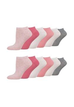 TOM TAILOR Sneaker Socken - bequeme Unisex Socken - Socken für den Alltag und Freizeit rosa 35-38 - im praktischen 12er Pack von TOM TAILOR