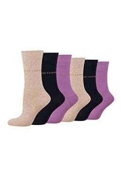 TOM TAILOR Socken Damen 35-38 in beige - Baumwollsocken für Alltag und Freizeit - 6 Paar schlichte Damen-Socken von TOM TAILOR