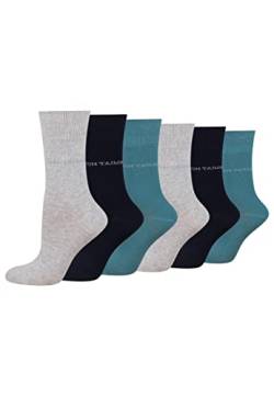TOM TAILOR Socken Damen 39-42 in warm grey - Baumwollsocken für Alltag und Freizeit - 6 Paar schlichte Damen-Socken von TOM TAILOR