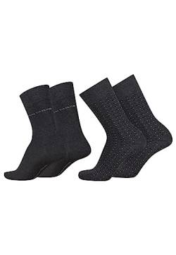 TOM TAILOR Socken Herren 39-42 in anthrazit - Basic dot Baumwollsocken für Alltag und Freizeit - 4 Paar Herren-Socken von TOM TAILOR