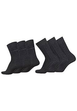 TOM TAILOR Socken Herren 39-42 in anthrazit - Basic dot Baumwollsocken für Alltag und Freizeit - 6 Paar Herren-Socken von TOM TAILOR